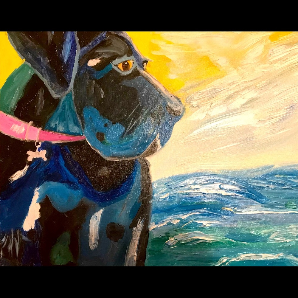 16 x 20 paintings” Black Dane of the Sea”.